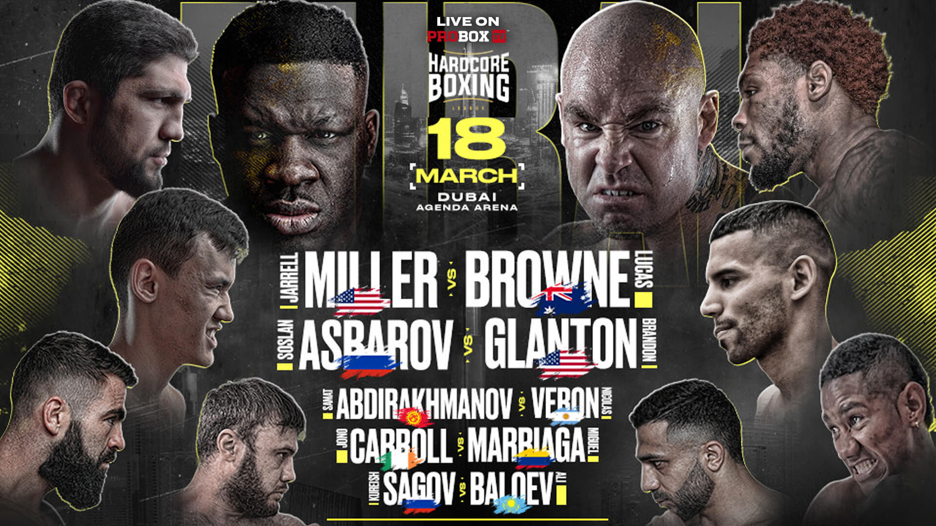 Jarrell Miller vs. Lucas Browne, Saturday, March 18 at Agenda Arena, Dubai, United Arab Emirates